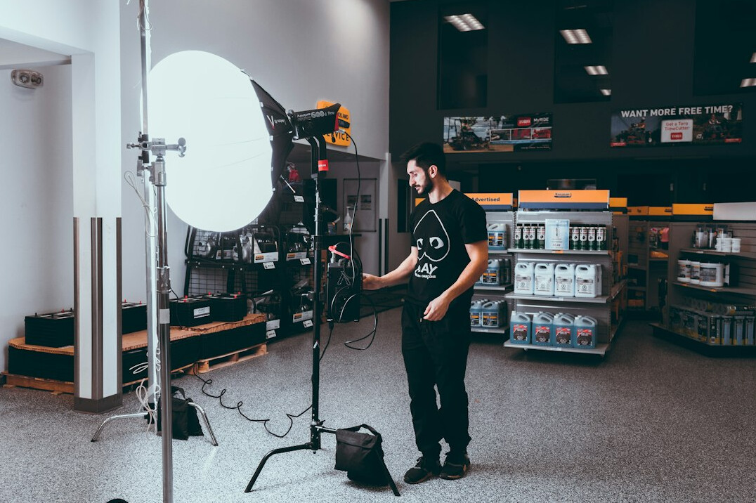 store manager reviewing footage