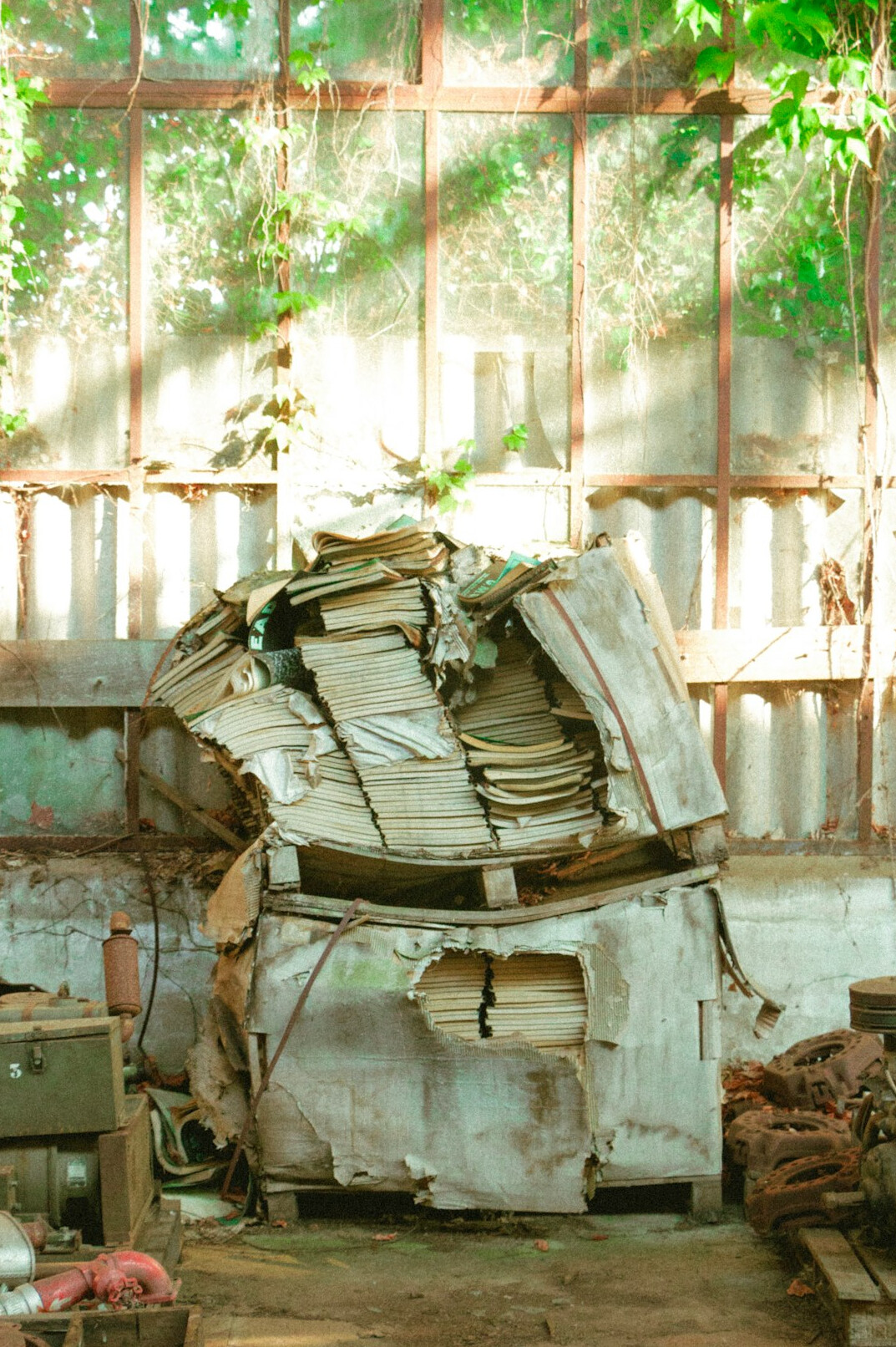 Stack of old documents and files tied with string